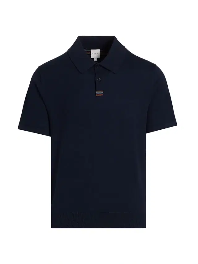 Men's Knit Cotton Polo Shirt - Very Dark Navy