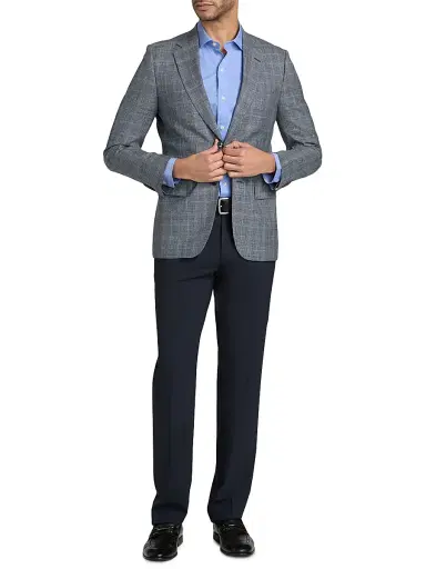 Paul Smith Men's Glen Plaid Wool-Blend Tailored-Fit Jacket - Greyish Blue | Thumbnail 2