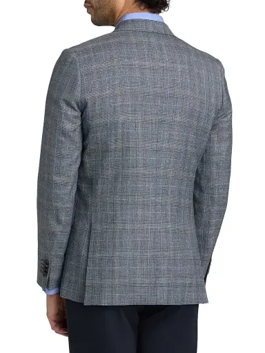 Paul Smith Men's Glen Plaid Wool-Blend Tailored-Fit Jacket - Greyish Blue | Thumbnail 5