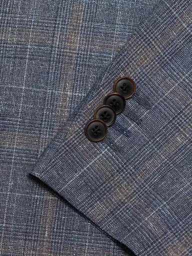 Paul Smith Men's Glen Plaid Wool-Blend Tailored-Fit Jacket - Greyish Blue | Thumbnail 7