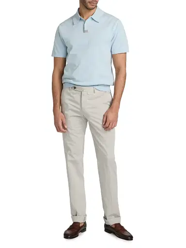 Paul Smith Men's Knit Cotton Polo Shirt - Light Blue | Thumbnail 2