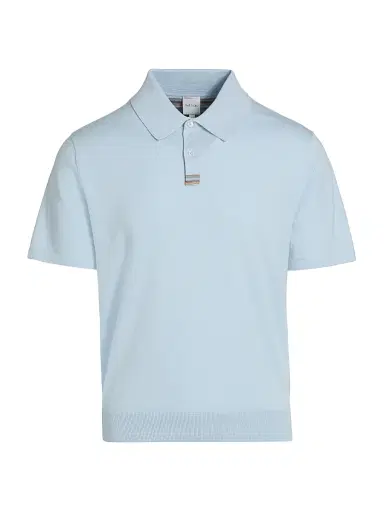 Paul Smith Men's Knit Cotton Polo Shirt - Light Blue | Thumbnail 1