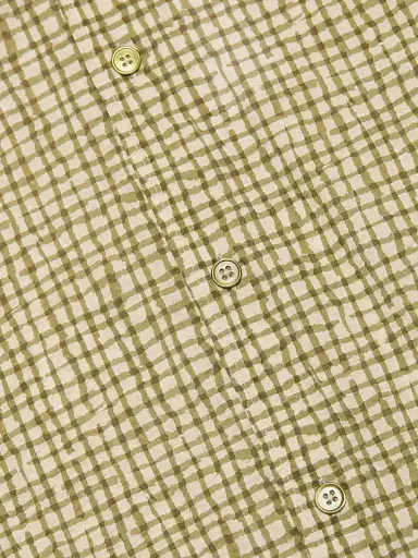 Paul Smith Men's Grid Cotton Camp Shirt - Military Green - Size Small | Thumbnail 7 Paul Smith Men's Grid Cotton Camp Shirt - Military Green - Size Small | Thumbnail 7