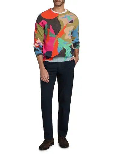 Paul Smith Men's Fish Cotton-Nylon Crewneck Sweater - Size Small | Thumbnail 2
