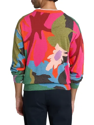 Paul Smith Men's Fish Cotton-Nylon Crewneck Sweater - Size Small | Thumbnail 5