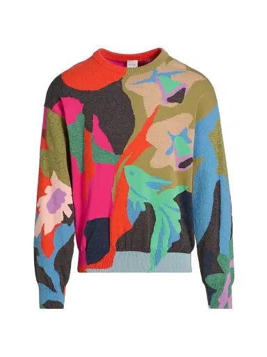 Paul Smith Men's Fish Cotton-Nylon Crewneck Sweater - Size Small | Thumbnail 1