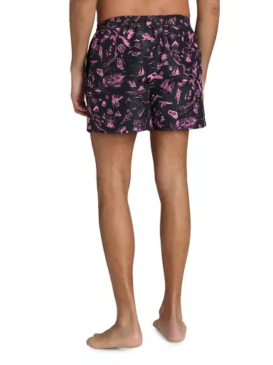 Paul Smith Men's Travel Stories Swim Shorts - Bubblegum Raspberry | Thumbnail 4