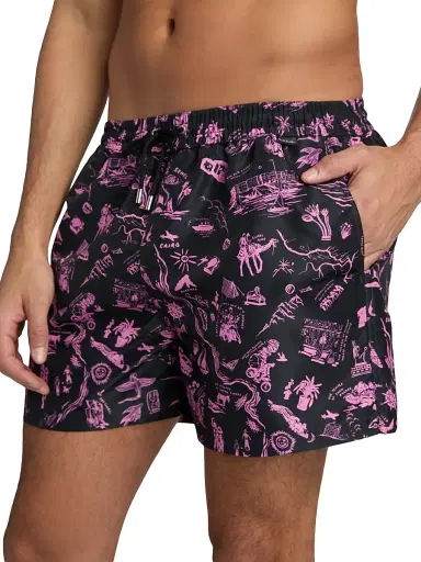 Paul Smith Men's Travel Stories Swim Shorts - Bubblegum Raspberry | Thumbnail 5
