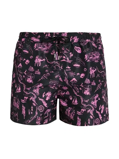 Paul Smith Men's Travel Stories Swim Shorts - Bubblegum Raspberry | Thumbnail 1