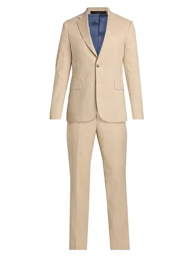 Paul Smith Men's Tailored-Fit Stretch Linen-Wool Single-Breasted Suit - Beige | Thumbnail 1