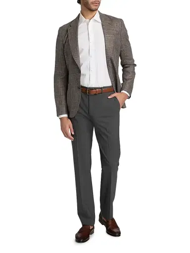 Paul Smith Men's Wool-Blend Single-Breasted Jacket - Grey Beige | Thumbnail 2