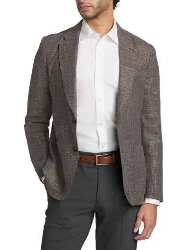 Paul Smith Men's Wool-Blend Single-Breasted Jacket - Grey Beige | Thumbnail 3
