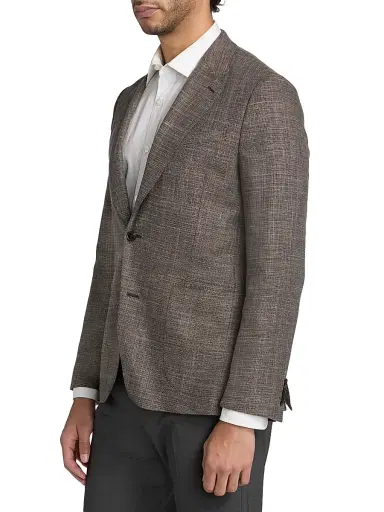 Paul Smith Men's Wool-Blend Single-Breasted Jacket - Grey Beige | Thumbnail 4