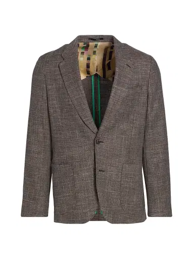 Paul Smith Men's Wool-Blend Single-Breasted Jacket - Grey Beige | Thumbnail 1