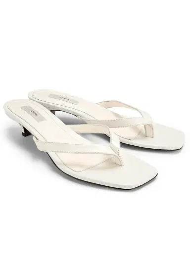 TOTEME Women's 35MM Leather Kitten-Heel Sandals - Off White - Size 11 | Thumbnail 2
