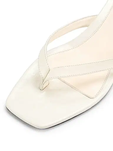 TOTEME Women's 35MM Leather Kitten-Heel Sandals - Off White - Size 11 | Thumbnail 5