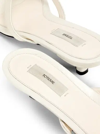 TOTEME Women's 35MM Leather Kitten-Heel Sandals - Off White - Size 11 | Thumbnail 6