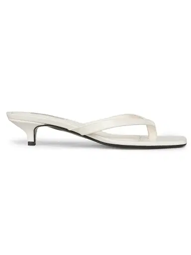 TOTEME Women's 35MM Leather Kitten-Heel Sandals - Off White - Size 11 | Thumbnail 1