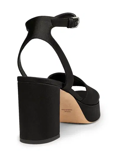 TOTEME Women's 100MM Satin Platform Sandals - Black - Size 12 | Thumbnail 3 TOTEME Women's 100MM Satin Platform Sandals - Black - Size 12 | Thumbnail 3