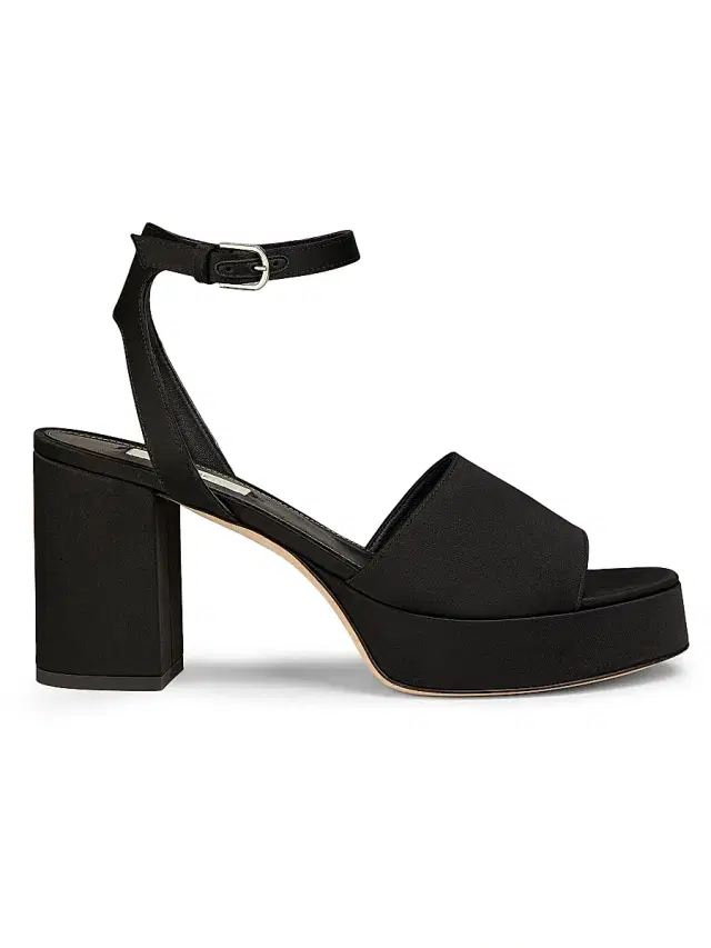 Toteme Women's 100MM Satin Platform Sandals - Black