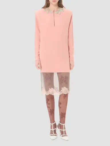 Valentino Garavani Women's Embroidered Cady Couture Short Dress | Thumbnail 2 Valentino Garavani Women's Embroidered Cady Couture Short Dress | Thumbnail 2