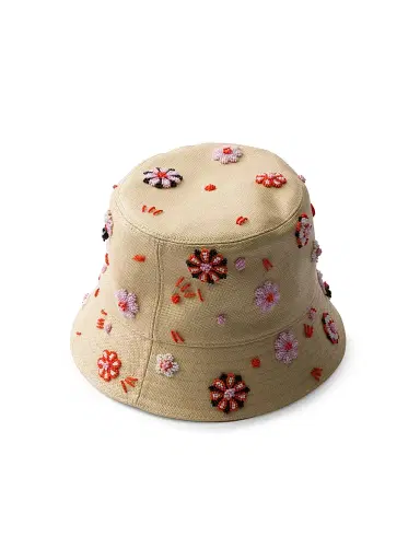 Prada Women's Embroidered Canvas Bucket Hat - Beige Khaki - Size Small | Thumbnail 2 Prada Women's Embroidered Canvas Bucket Hat - Beige Khaki - Size Small | Thumbnail 2