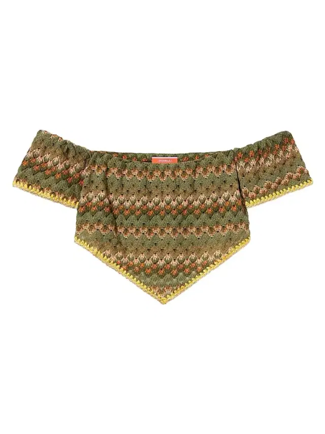La DoubleJ Women's Embroidered Sand Dollar Top - Green Multi
