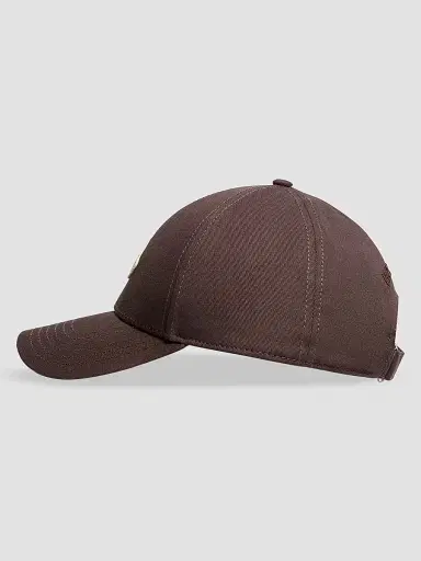 Moncler Men's Baseball Hat in Cotton Gabardine - Brown | Thumbnail 2