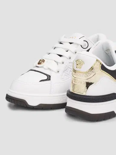 Versace Men's La Greca Leather Low-Top Sneakers | Thumbnail 3