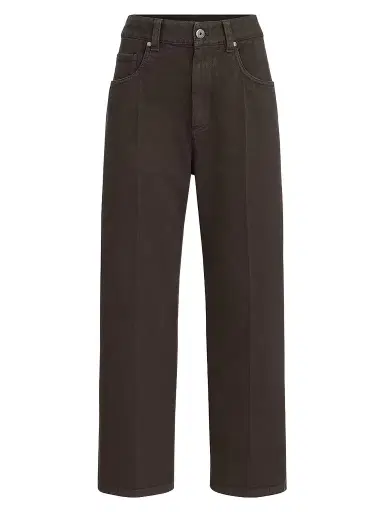 Brunello Cucinelli Women's Dyed Denim Contemporary Square Jeans with Monili | Thumbnail 1