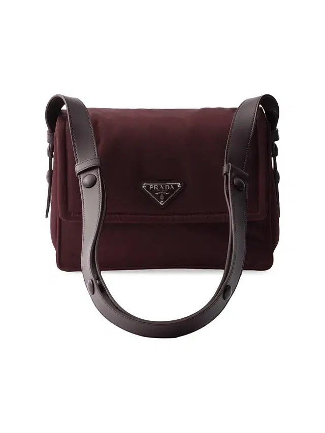 Prada Women's  Padded Re-Nylon Shoulder Bag - Dark Red