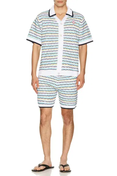 Casablanca Tuck Stitch Short Sleeve Shirt | Thumbnail 3 Casablanca Tuck Stitch Short Sleeve Shirt | Thumbnail 3