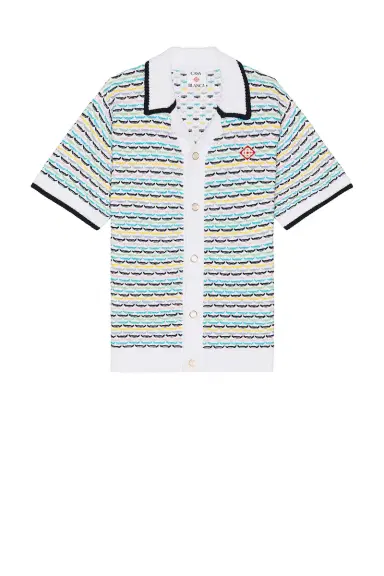 Casablanca Tuck Stitch Short Sleeve Shirt | Thumbnail 4 Casablanca Tuck Stitch Short Sleeve Shirt | Thumbnail 4