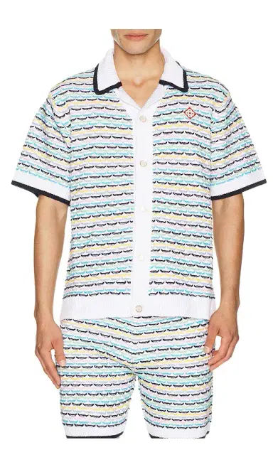 Casablanca Tuck Stitch Short Sleeve Shirt | Thumbnail 6 Casablanca Tuck Stitch Short Sleeve Shirt | Thumbnail 6