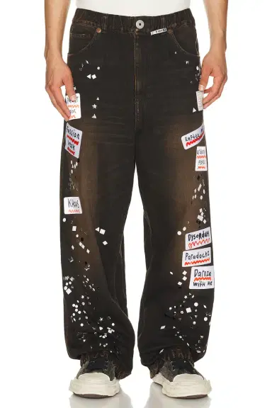 Maison MIHARA YASUHIRO Denim Jeans With Sticker | Thumbnail 1
