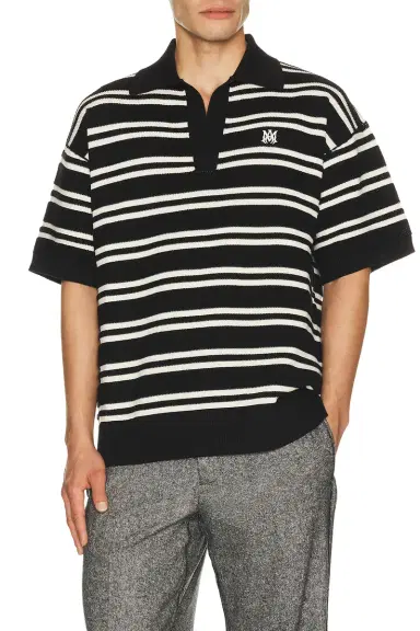AMIRI MA Stripe Knit Polo | Thumbnail 1 AMIRI MA Stripe Knit Polo | Thumbnail 1