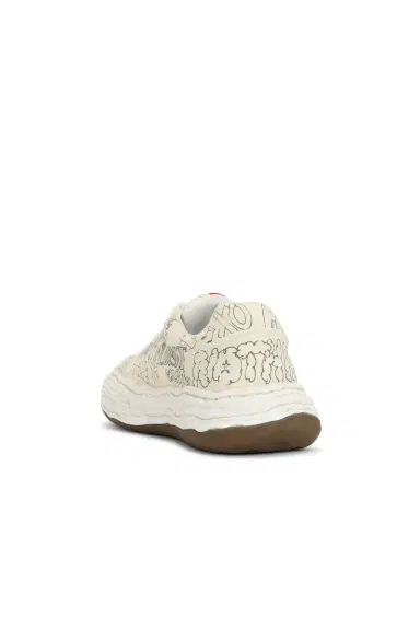 Maison MIHARA YASUHIRO Oliver Original Sole Graffiti Printed Canvas Low-Top Sneaker | Thumbnail 3