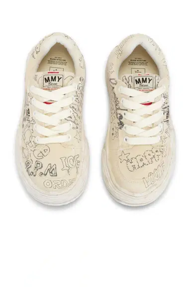 Maison MIHARA YASUHIRO Oliver Original Sole Graffiti Printed Canvas Low-Top Sneaker | Thumbnail 4