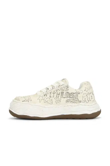 Maison MIHARA YASUHIRO Oliver Original Sole Graffiti Printed Canvas Low-Top Sneaker | Thumbnail 5