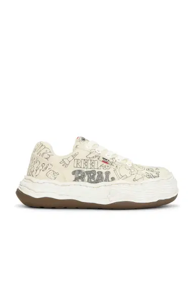 Maison MIHARA YASUHIRO Oliver Original Sole Graffiti Printed Canvas Low-Top Sneaker | Thumbnail 1