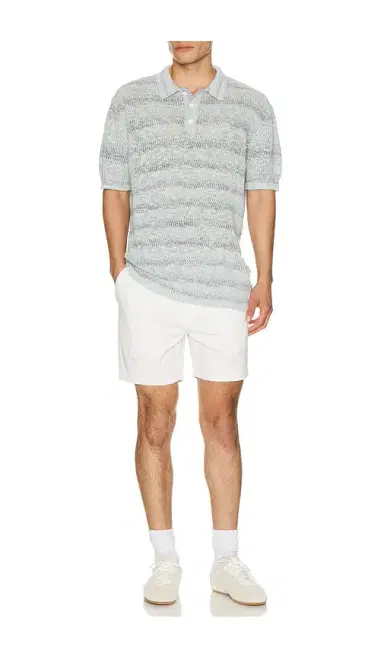 Bound Marine Textured Knit Polo | Thumbnail 3