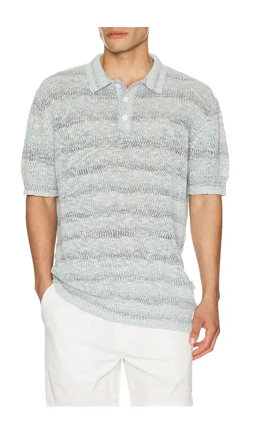 Bound Marine Textured Knit Polo