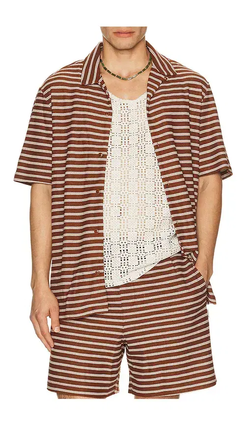 Bound Stripe Jacquard Shirt