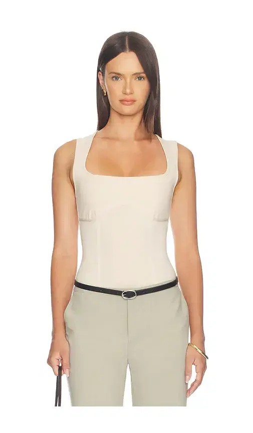 fleur du mal Organic Cotton Scoop Neck Bodysuit