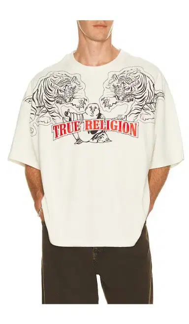 True Religion Short Sleeve Tiger Logo Oversized Tee | Thumbnail 1 True Religion Short Sleeve Tiger Logo Oversized Tee | Thumbnail 1