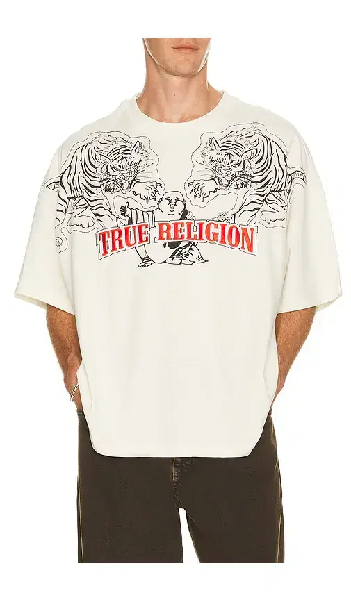 True Religion Short Sleeve Tiger Logo Oversized Tee
