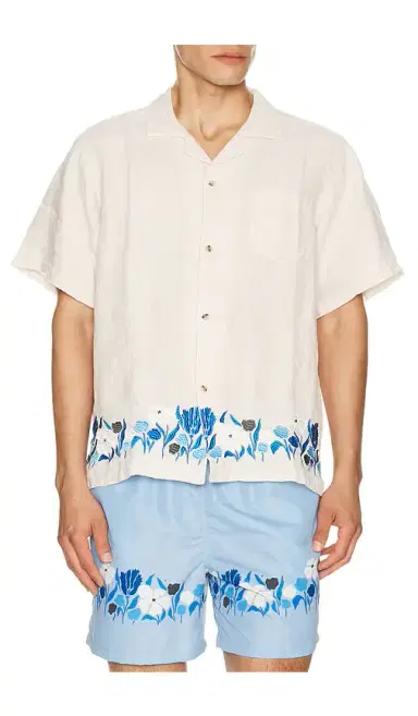 BATHER Pearl Lawn Linen Camp Shirt | Thumbnail 1