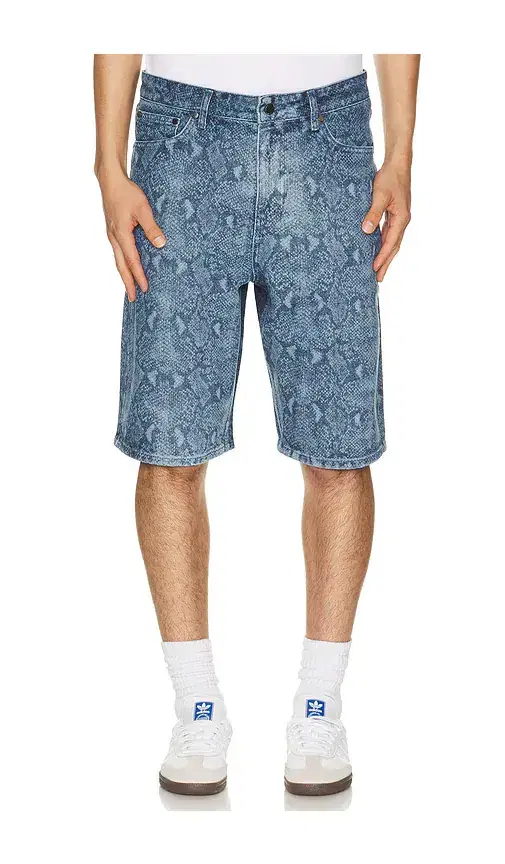 Snake Laser Denim Shorts