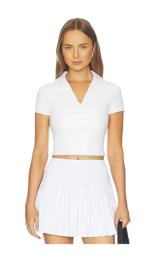 Preppy V-neck Polo Top