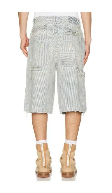 Jaded London Distressed Pinstripe Carpenter Jorts | Thumbnail 3 Jaded London Distressed Pinstripe Carpenter Jorts | Thumbnail 3